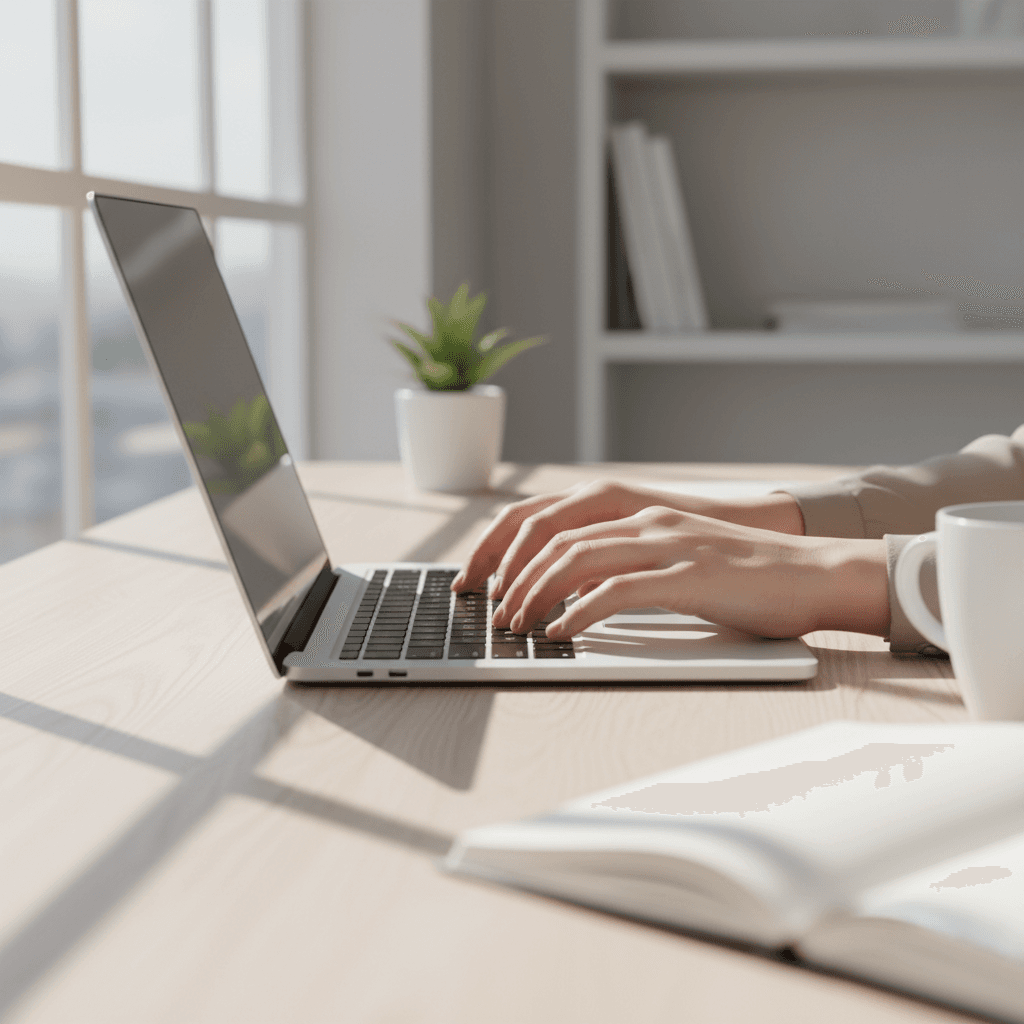 Laptop menampilkan artikel panduan
