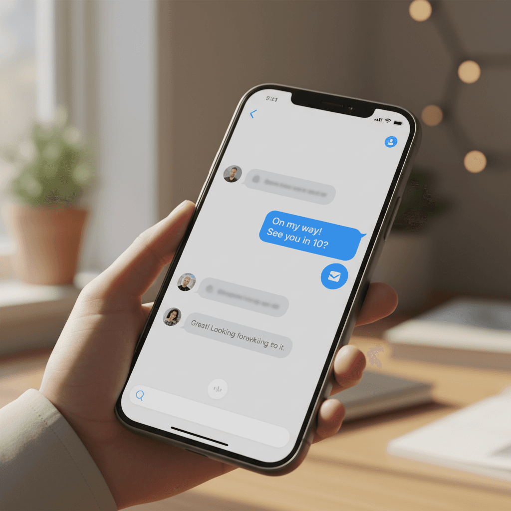 Layar ponsel menampilkan chat WhatsApp