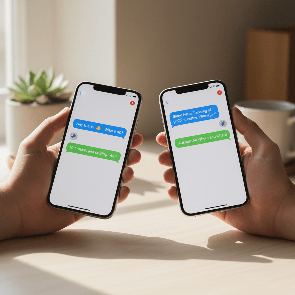 Tangan memegang ponsel dengan layar WhatsApp