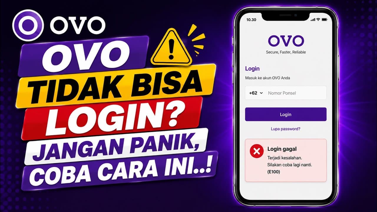 Panduan solusi mengatasi masalah login aplikasi OVO yang gagal pada tampilan layar ponsel cerdas.